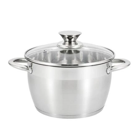 Кастрюля 5,8л h13,5см нерж.сталь со стекл.крышкой 24см (12)