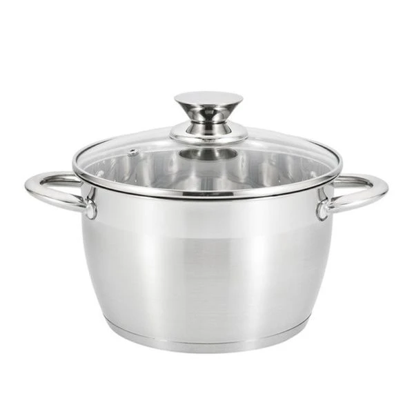 Кастрюля 5,8л h13,5см нерж.сталь со стекл.крышкой 24см (12)