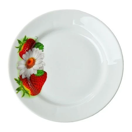 Тарелка мелкая 20см фарфор СОЧНАЯ КЛУБНИКА Идиллия (20)