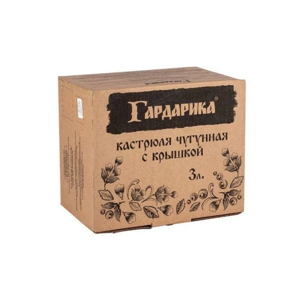 Кастрюля 6л чугун с крышкой-сковородой 24см (2)