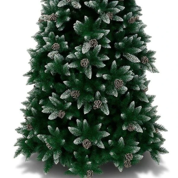 Елка искусственная 180см ЗАСНЕЖЕННАЯ с шишками 680 веток 6см pvc JC-14504/JC-14949 (1)