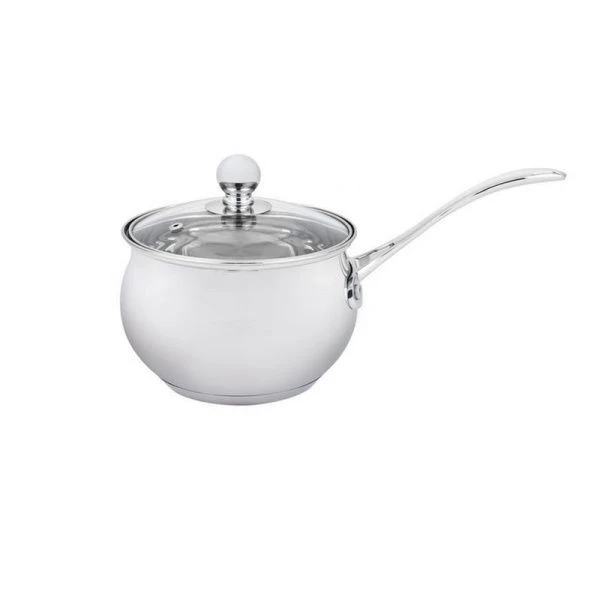 Ковш 2,1л нерж.сталь Apple стекл.крышка 16см WR-1287 Premium (12)