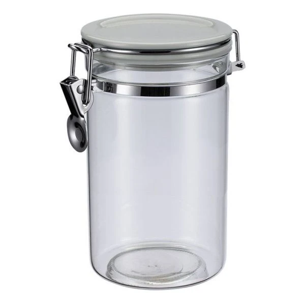 Банка для сыпучих продуктов 800мл стекло Desco с фиксатором 74-701 (24)