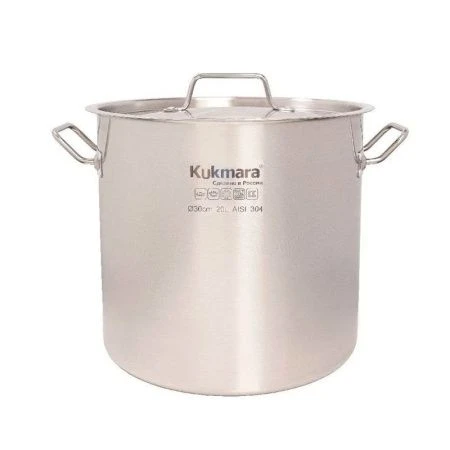 Котел 20л нерж.сталь HoReCa с мет.крышкой d30* h30см / HRC-SP20030M (1)