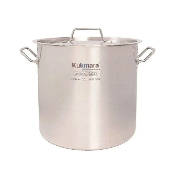 Котел 20л нерж.сталь HoReCa с мет.крышкой d30* h30см / HRC-SP20030M (1)