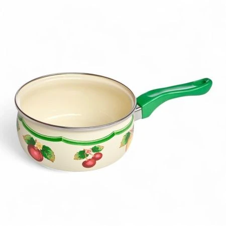 Ковш 1,5л эмаль ФРУКТОВОЕ АССОРТИ эксклюзив без крышки 16см, бакелит.ручка (6)