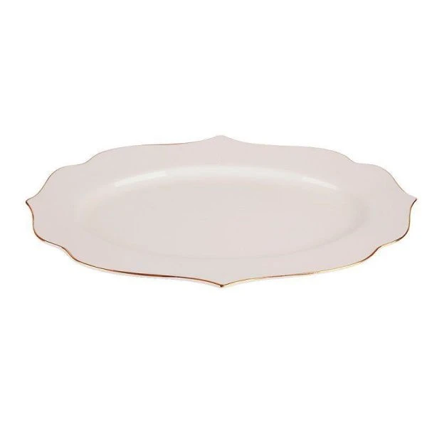 Блюдо 35*25,7*2,5см фарфор Belle отводка золотом овальное (12)