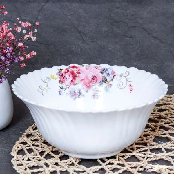 Тарелка глубокая 550мл 15,5см стеклокерамика РОЗОВАЯ КОМПОЗИЦИЯ суповая LHKW60 (19010-1) (48)