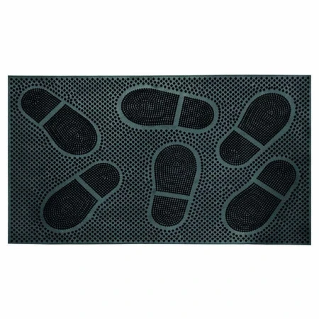 Коврик придверный 45*75см резина СЛЕДЫ черный (20/10)