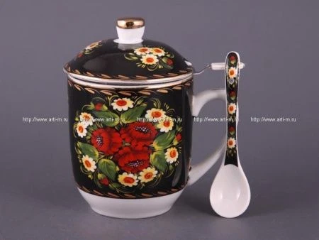 Кружка заварочная 320мл с ложкой