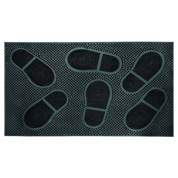 Коврик придверный 45*75см резина СЛЕДЫ черный (20/10)