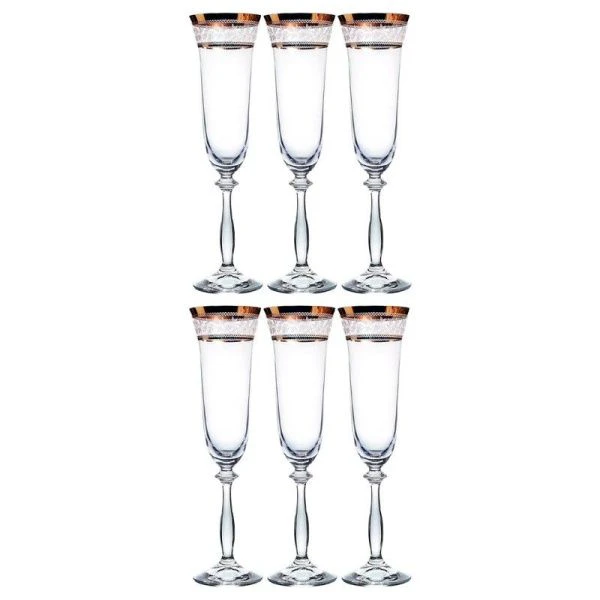 Бокалы для шампанского набор 6шт 190мл стекло АНЖЕЛА 43081 (8) 15541/30574 ВЫВОД
