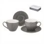Чайный набор 4пр фарфор Grain Lefard  на 2 персоны 275мл серый (12)