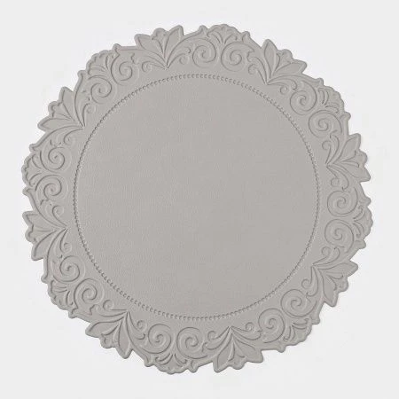 Салфетки сервировочные набор 2шт 38см ПВХ Экокожа серый (25)