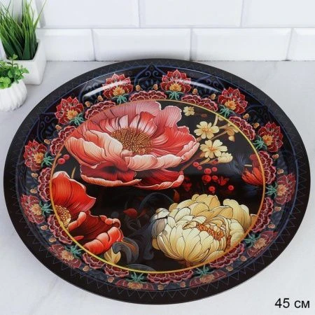 Поднос 45см эмаль круглый M-619 (60)