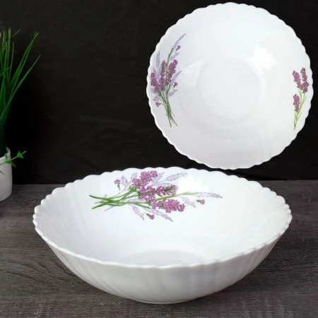 Тарелка глубокая 650мл 17,5см стеклокерамика БУКЕТ ЛАВАНДЫ суповая TW-70 (7131-2) (48)