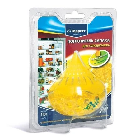Поглотитель запаха для холодильника гелевый Лимон Topperr (10)