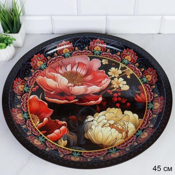 Поднос 45см эмаль круглый M-619 (60)