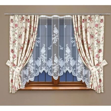 Комплект штор для кухни ФЛОРЕНЦИЯ (тюль 150*300см, шторы 170*160см 2шт, подхваты)