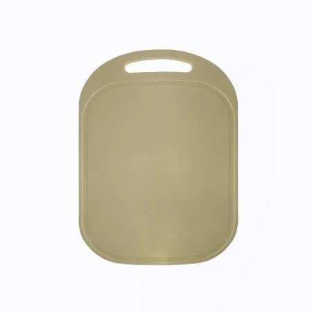 Доска разделочная 20*32*0,3см пластик бежевая овальная малая (30)