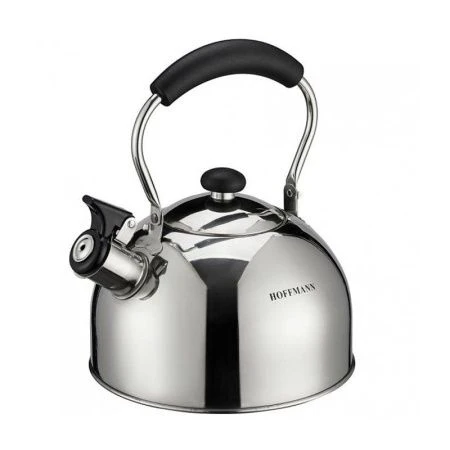 Чайник со свистком 2,3л нерж.сталь зеркальный, черная ручка (12)