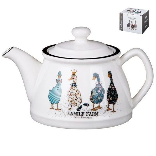Чайник заварочный 580мл фарфор FAMILY FARM (18)