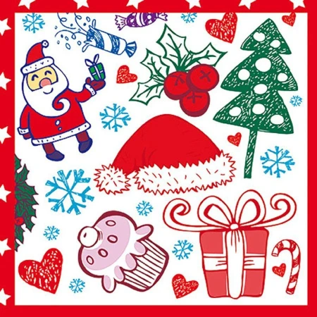 Салфетки бумажные новогодние Лори 3-х слойные 33*33 56626 (16)