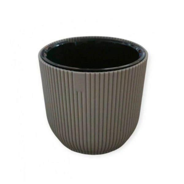 Кашпо 1,1л пластик Linea темно-бежевый (36)