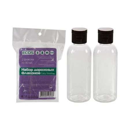Дорожный набор 2пр (2 флакона 80мл) пластик Easy travel mini (12/600)