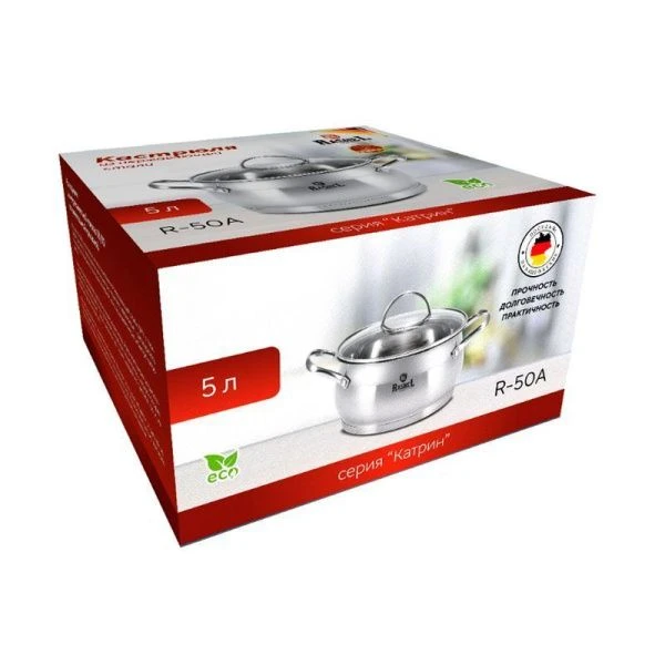 Кастрюля 2,1л нерж.сталь КАТРИН со стекл. крышкой 16*10см (8)