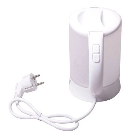 Чайник электрический 600мл пластик c 2 чашками и 2 ложками матовый белый, арт.1718A (24)