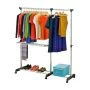 Вешалка гардеробная 104,5-169*45*94,5-158,5см хром окр.сталь YUKON телескоп. на колесах (1)