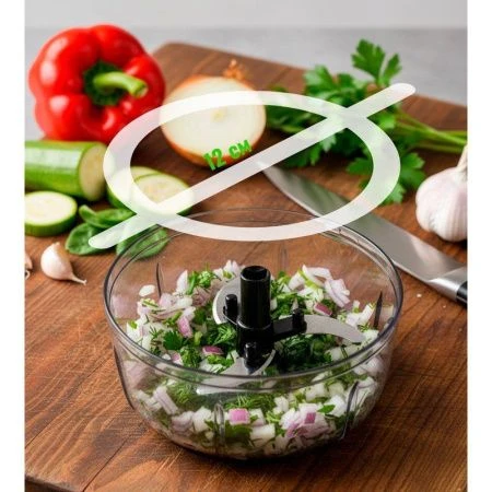 Измельчитель ручной с шнуром 12*6,5см 500мл нерж.сталь/пластик (36)