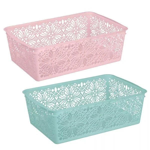 Корзина универсальная 25*15*7,5см пластик FLORAL (Микс 1) (9)