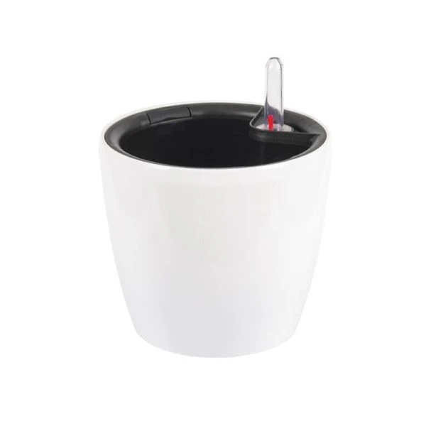 Кашпо 1,8л d150мм пластик АНФА с вставкой и автополивом белый (12)