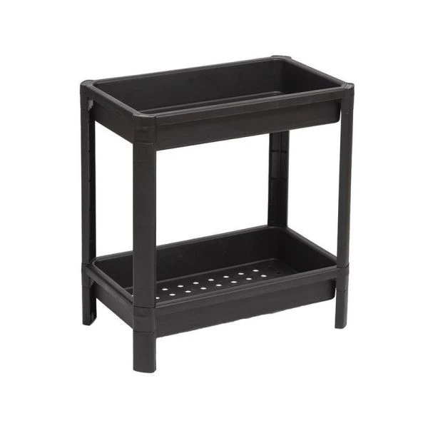 Этажерка 2 секции 390*234*407мм пластик VIKEA черная (1)