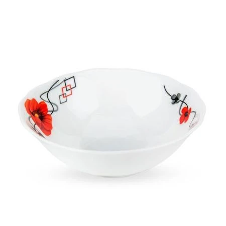 Салатник 17,5см 600мл стеклокерамика КРАСНЫЕ МАКИ круглый (6/48)
