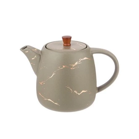 Чайник заварочный 850мл фарфор ЗОЛОТОЙ МРАМОР серый (36)