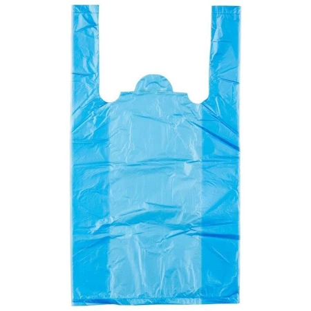 Пакет-майка 45*25*12см 10мкм полиэтилен синий/голуб. (3000/200/100)