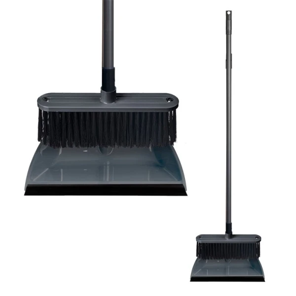 Набор Ленивка пластик щетка для пола c совком с кромкой Etna Мега серый (12) 223207735/01