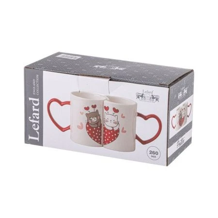 Кружки набор 2шт 260мл фарфор СЧАСТИВЫ ВМЕСТЕ (18)