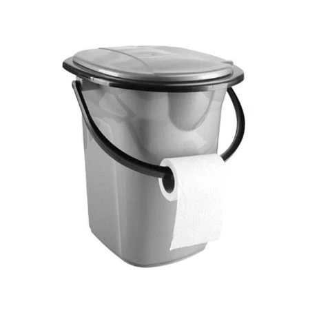 Ведро-туалет 19л 34,5*35,5*39см пластик серебро (10)