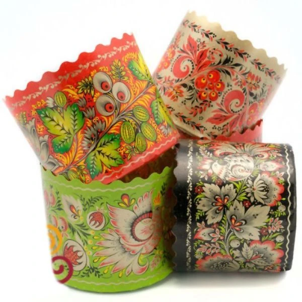 Форма для кулича 7*6см 0,1л бумажная ХОХЛОМА (1/2000)