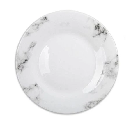 Тарелка мелкая 17,5см стеклокерамика белый мрамор плоская круглая (6/72)