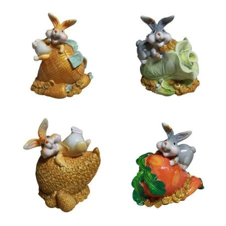 Фигурка декоративная Кролик / Заяц с подарками полистоун 11см 2 вида S3590084 Фигурка декоративная Кролик / Заяц с подарками полистоун 11см 2 вида S3590084