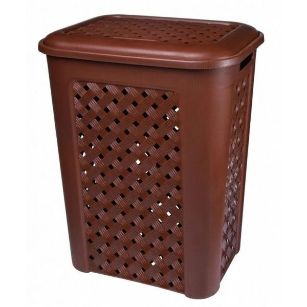 Корзина для белья 50л 43,5*33,5*55см пластик ВИОЛА коричневый (10)