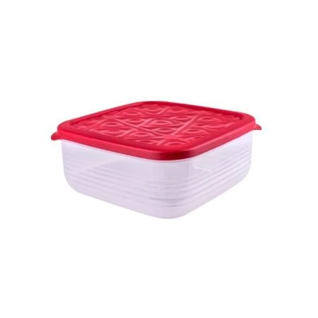 Контейнер пищевой 2,7л пластик Flexo красный квадратный (18)