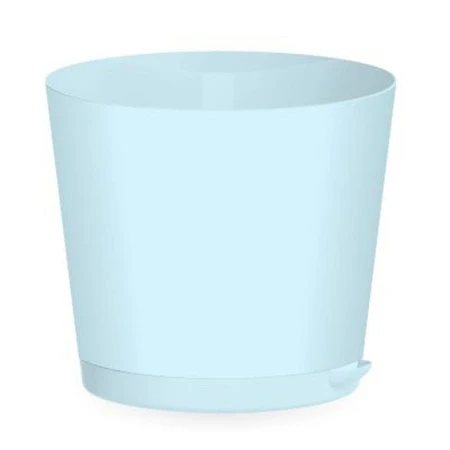 Горшок для цветов 4л 200мм пластик Easy Grow с прикорневым поливом небесный (12) ВЫВОД