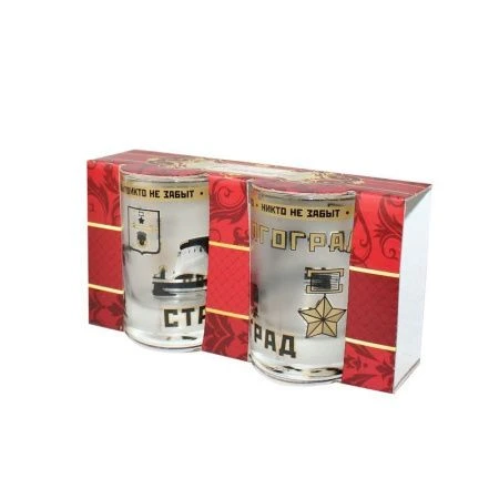 Стопки набор 2пр 50мл стекло деколь МАТЬ РОДИНА с золотой каймой 1022 (28)