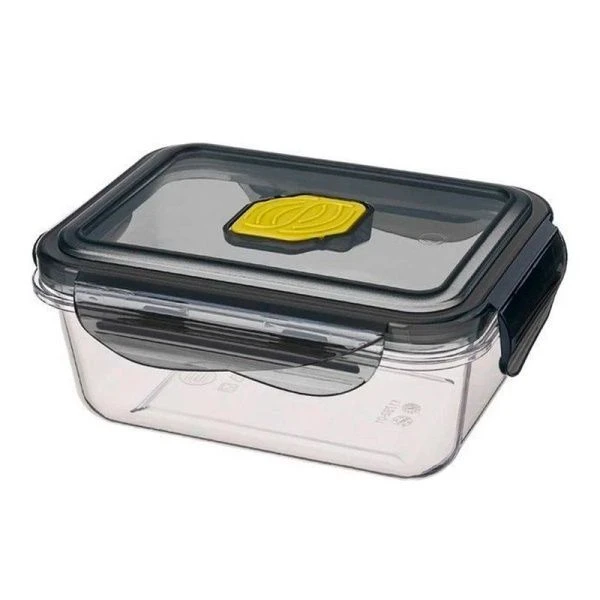 Контейнер пищевой СВЧ 450мл 140*110*66мм пластик BRILLIANT с клапаном герметичный черный (12)